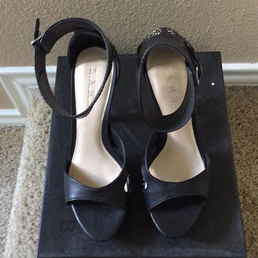 LAMB black heels/sandals - fabulous condition